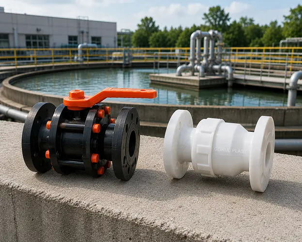 PP Three Piece Flange End Ball Valve
